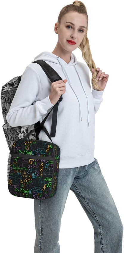 Black Cat Reusable Lunch Box Food Bag Insulated Lunch Bag for Teenage Boys Girls School Beach