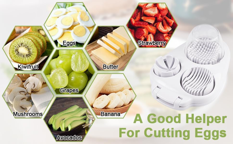 3 in 1 Egg Slicer for Kitchen – Multi-Functional Strawberry Banana Mushroom Cutter, ABS Safe Wire Blade, 3 Slice Modes, Dishwasher Safe, Lightweight 120 g, Gift for Salad Lover