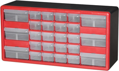 Akro-Mils 44-Drawer Plastic Drawer Storage Cabinet for Garage Organization, Bead Organizer, Building Bricks Storage, Teacher Toolbox, Makeup Organizer, 20" W x 6" D x 16" H, 10144 Black