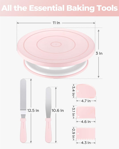 Kootek Cake Decorating Kit with Turntable Baking Supplies for Beginner Pros