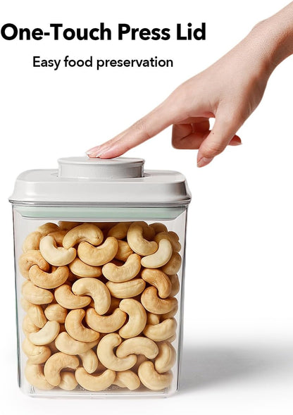 Food Storage Containers with Lids,2.9Qt 2Pcs Airtight Pop Food Storage Containers, BPA-Free Stackable Kitchen Pantry Organizers and Storage, One Button Opening Flour and Sugar Container Sets