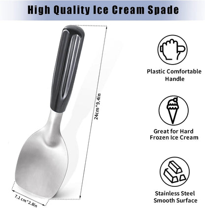 Ice Cream Spade - Stainless Steel Flat Ice Cream Paddle, Scooper for Hard or Creamy Dessert Spade Butter Cutter