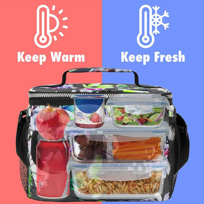 opux Insulated Lunch Bag for Men Women, Leakproof Black Lunch Box for Work, Portable Soft Lunch Cooler Bag with Shoulder Strap, Adult Lunchbox Lunch Pail for Kid Boy Girl School, 14 Can/8L