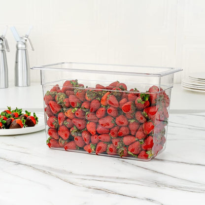 Restaurantware-2.5 Inch Deep Food Pans, 1 1/6 Size Commercial Food Storage Container - Freezable, Break-Resistant, Clear Plastic Cold Pans, Dishwashable, For Kitchens, Restaurants, Or Cafeterias