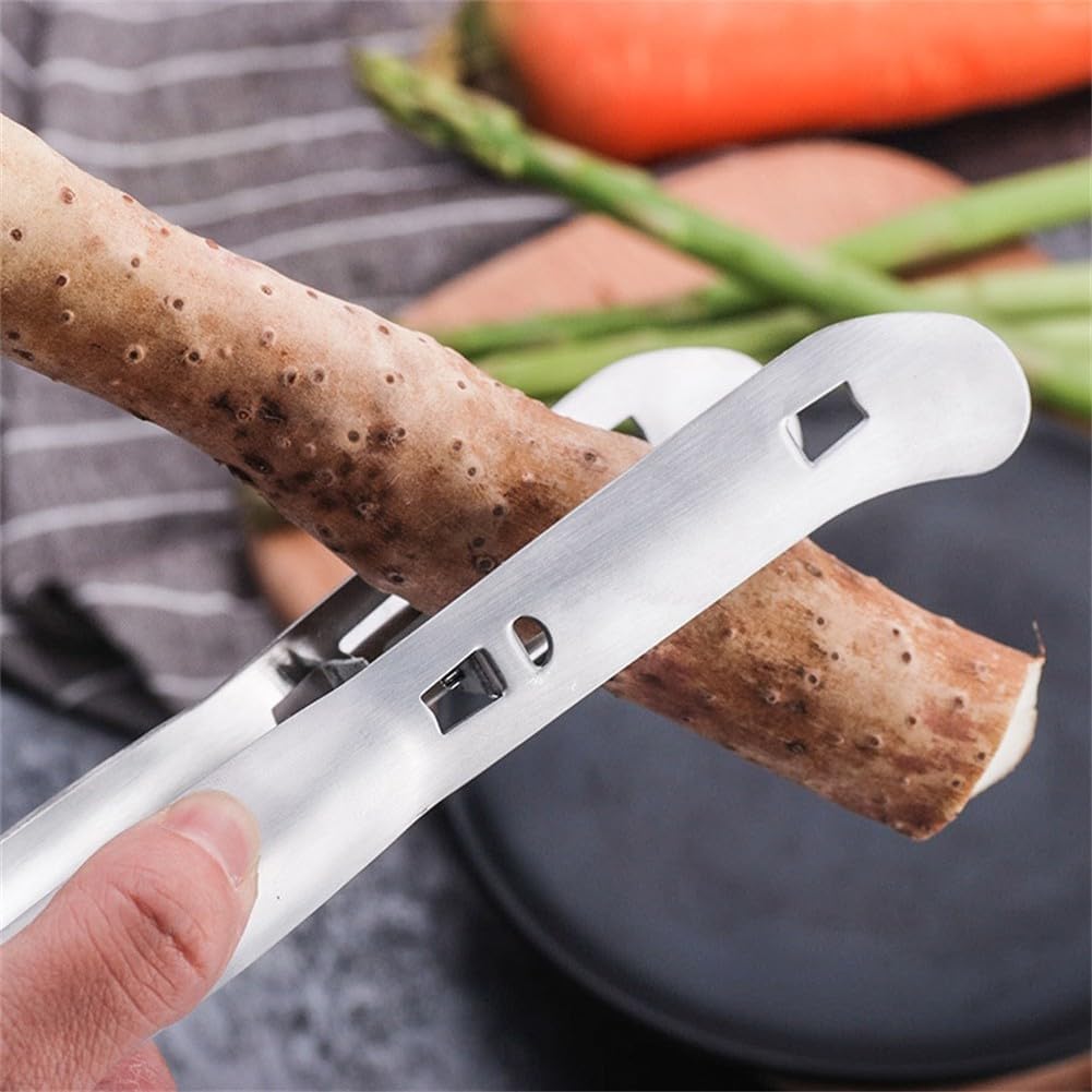 Stainless Steel Asparagus Peeler with Dual Heads for Fruit and Vegetable Peeling, Non-Slip Grip Kitchen Tool for Cucumber, Carrot, Parsnip, Easy to Clean Design