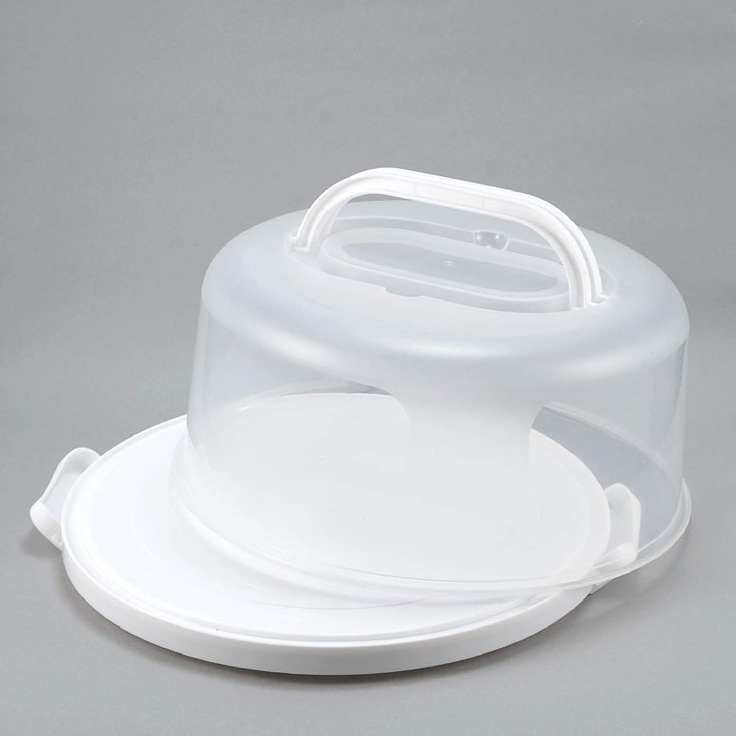 Zoofen Plastic Cake Carrier with Handle 10in Cake Holder Cake Stand with Lid Pink Cake Container for 10in Cake Round Cake Carrier for Transport