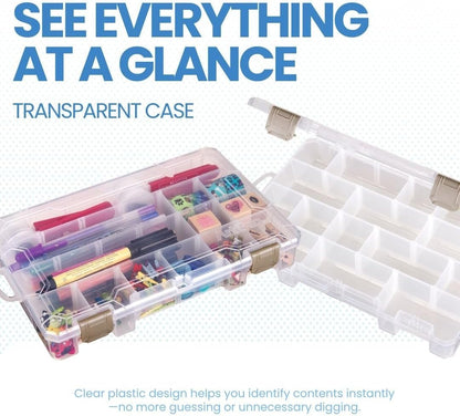 ArtBin Large Solutions Box Clear Art & Craft Organizer with Dividers - Plastic Storage Case for Convenient and Versatile Storage - Ideal for Various Craft Supplies