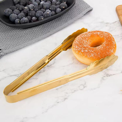 4 Pcs Gold Taco Holders Set with 1 Food Tong, Stainless Steel Taco Stand with Handles for Party, Holds Up to 3 Tacos Each, Dishwasher Oven safe