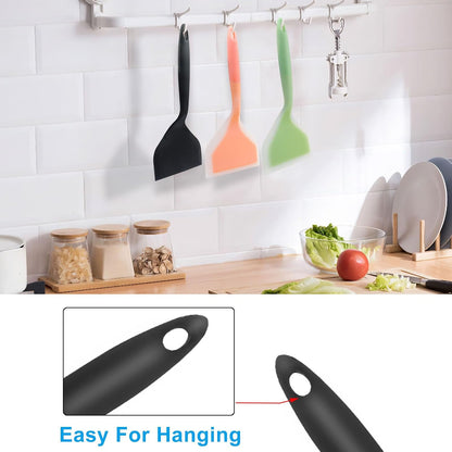 Hitefu 2 Pcs Silicone Spatula Turner, Green & Pink