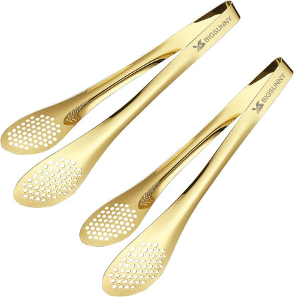 MSY BIGSUNNY Chef Kitchen Tongs Stainless Steel Food Serving Tongs Set Buffet tongs (silver 7" 9" & 11", 3 pack)
