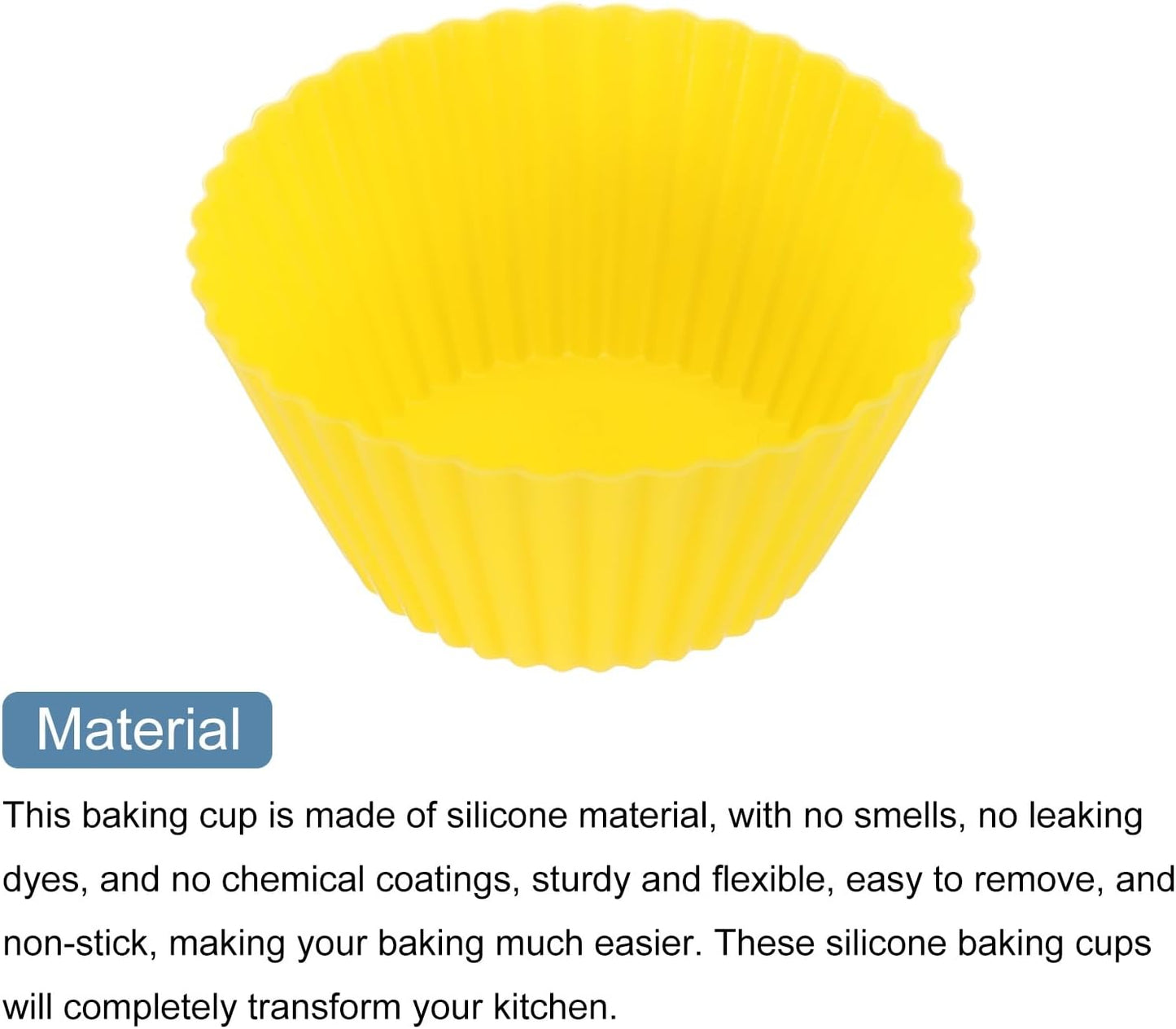 uxcell 18Pcs Silicone Cupcake Liners, Non-Stick Baking Cups, for Cooking Eggs, Baking Muffins and Make a Cake(Pink)