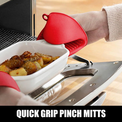 RORECAY Silicone Oven Mitts and Pot Holders Sets, Gloves for Kitchen, Beige