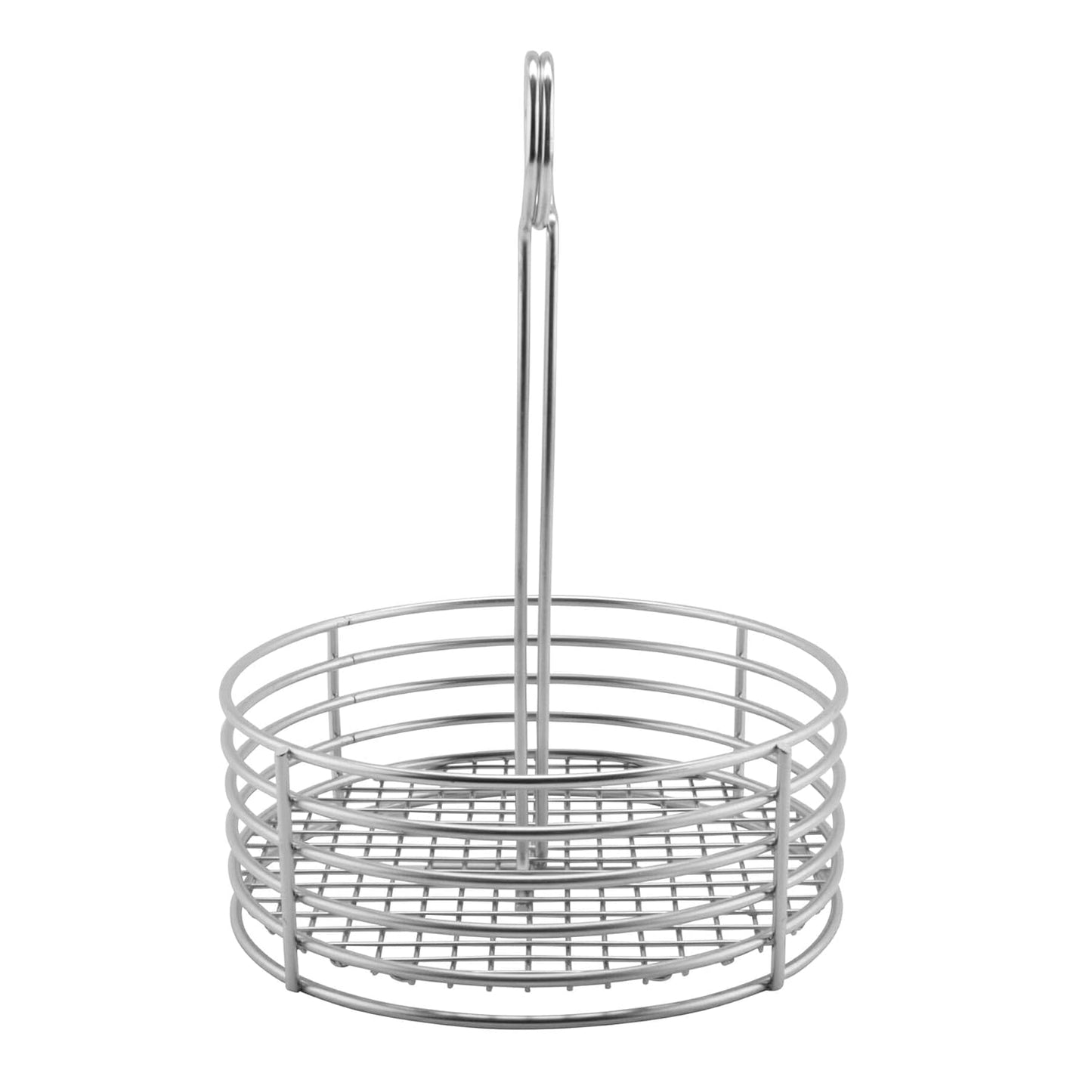 G.E.T. 4-81866 Stainless Steel Round Stainless Steel Condiment Caddy Stainless Steel Table Caddies Collection, 8.5"