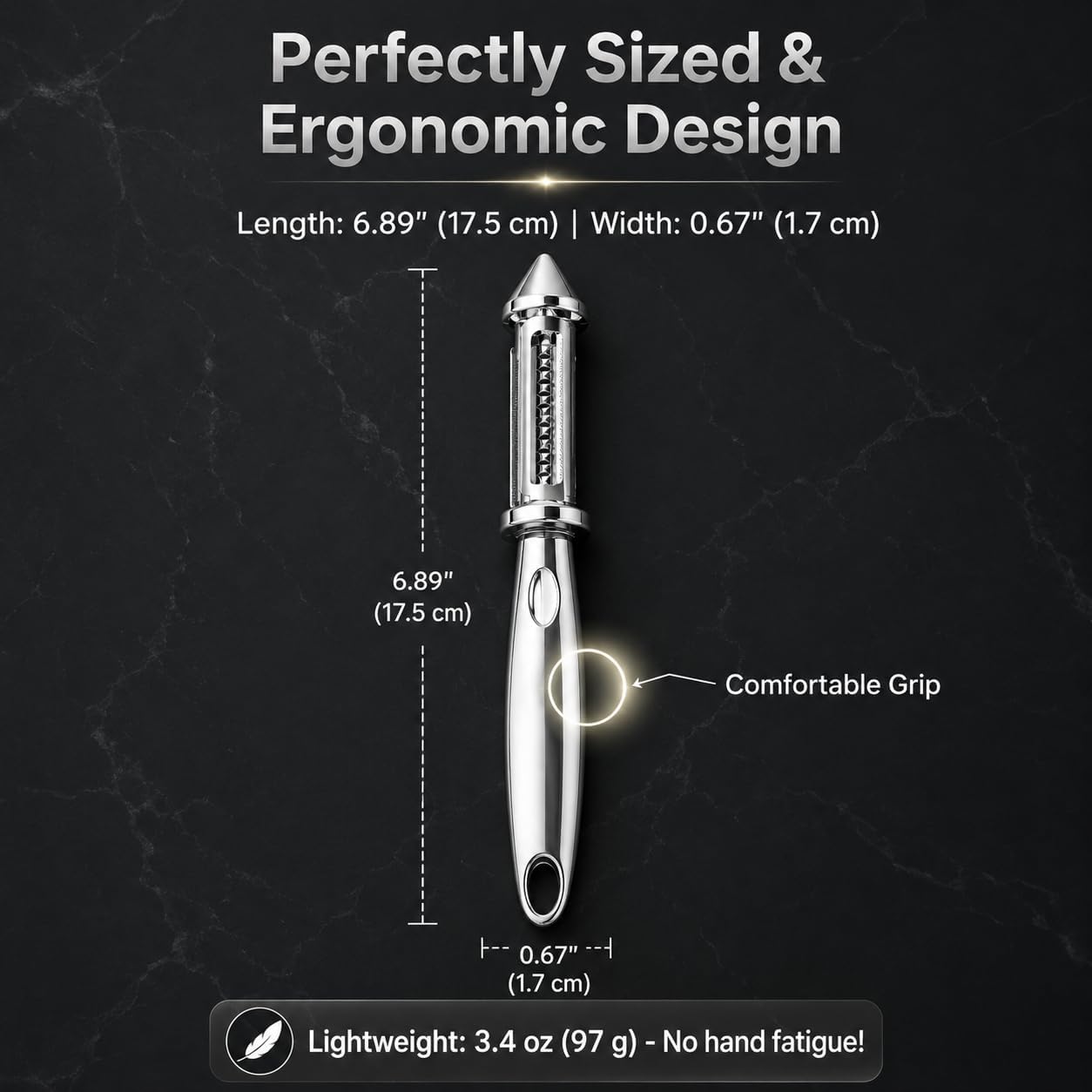 Stainless Steel Julienne Peeler, 3-in-1 Vegetable & Potato Peeler