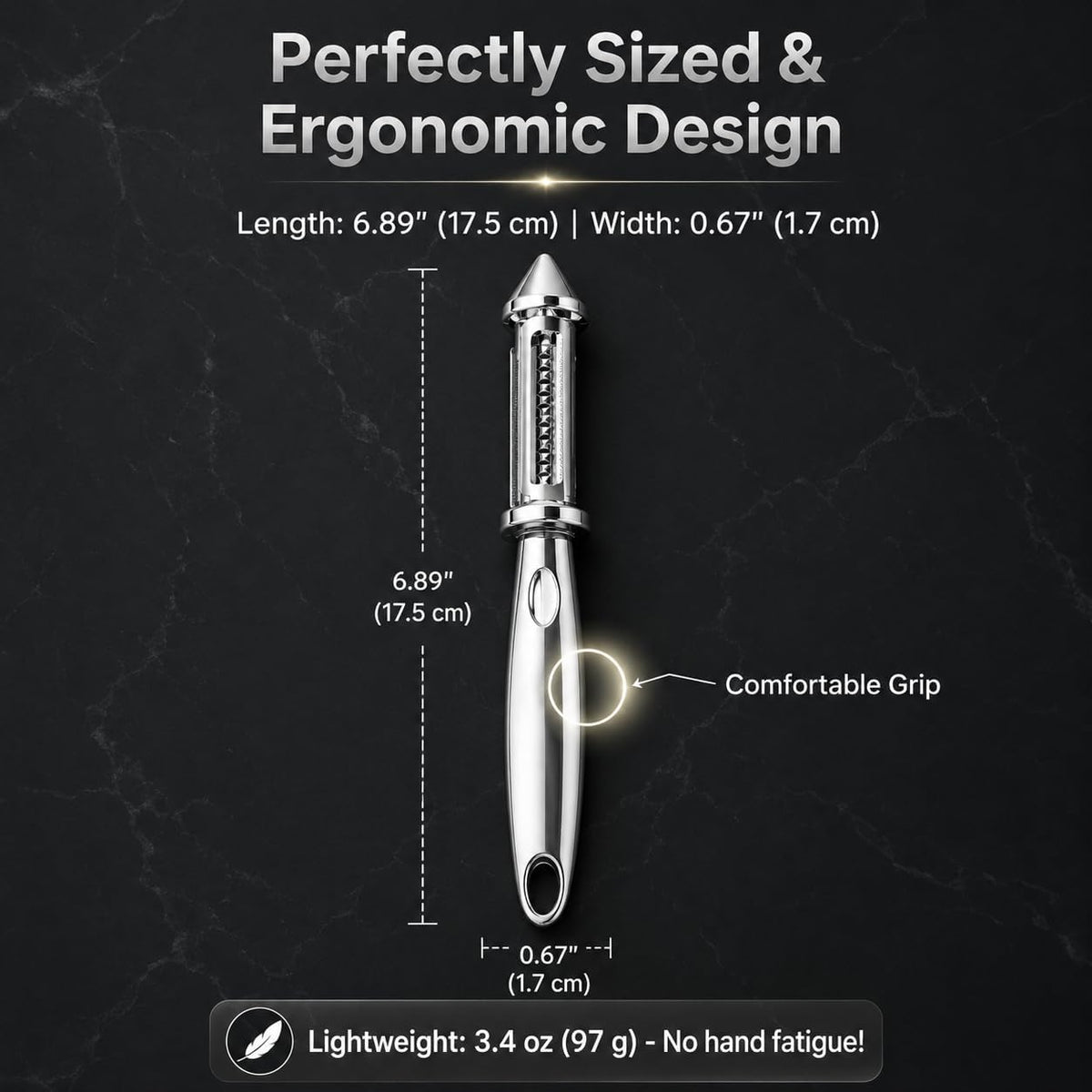 Stainless Steel Julienne Peeler, 3-in-1 Vegetable & Potato Peeler