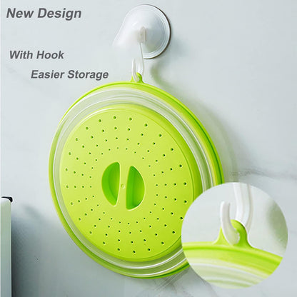 Collapsible Silicone Microwave Food Cover Splatter Guard 10.5 Inch