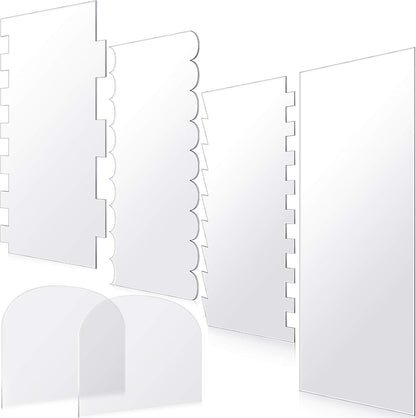 Patelai 6 Pcs Clear Acrylic Cake Scraper Set for Buttercream Decorating