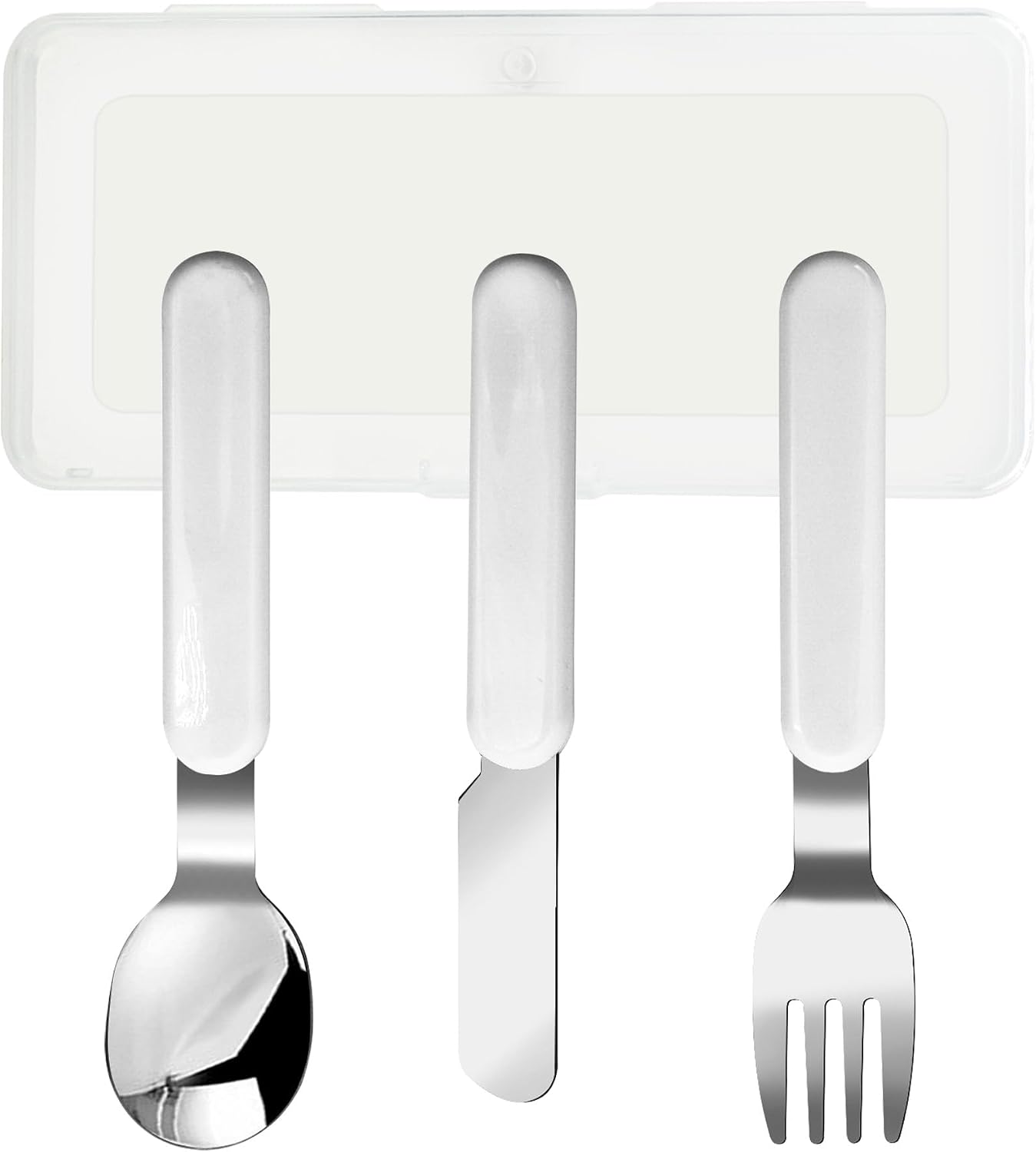 VANRA 2-Piece Children Fork And Spoon Set 18/10 Stainless Steel Child Flatware Set Kids Utensils Set with Case for Lunch Box