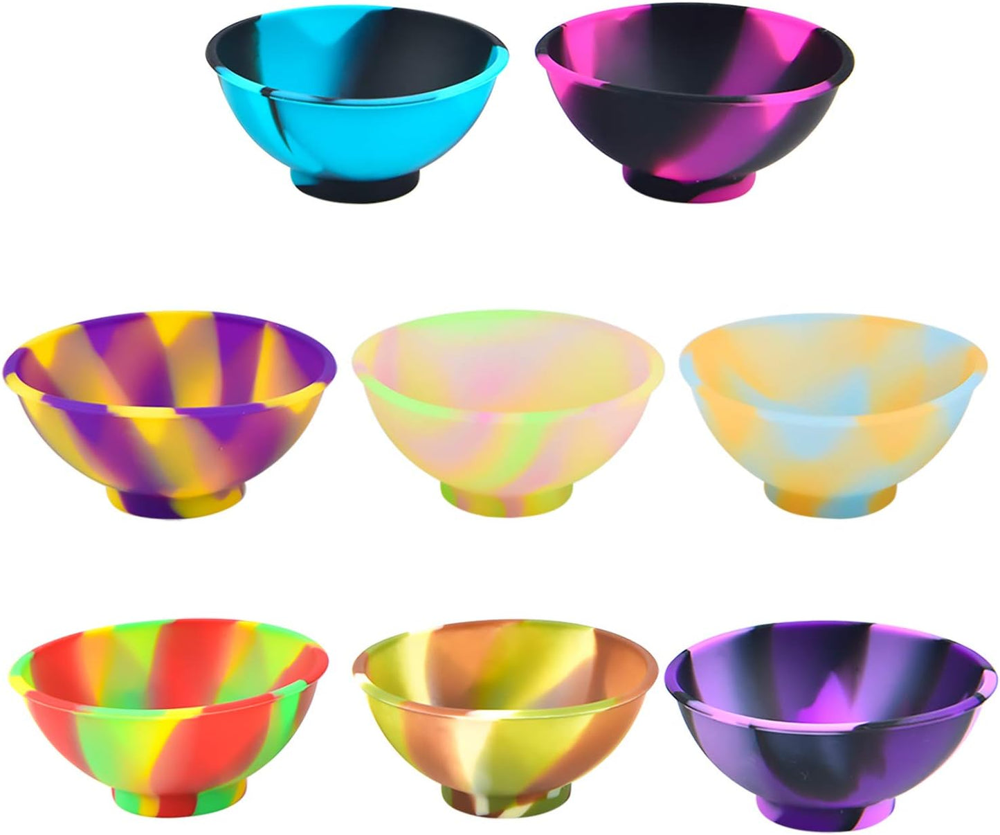 Coopay 8 Pieces Mini Silicone Pinch Bowls Colorful Heat Resistant Snack Prep and Serve Bowls, Unbreakable, Flexible, 1.75 Oz (Solid Colors)