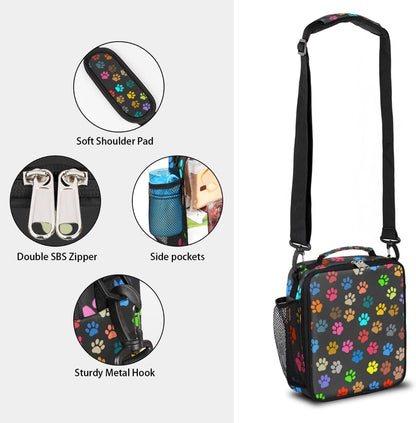 cfpolar Skull Skateboard Lunch Box for Boys Girls, Insulated Lunch Bags for Kids Reusable Mini Cooler Lunch Tote Lunchbox Thermal Meal Tote Kit with Shoulder Strap for Work School Picnic