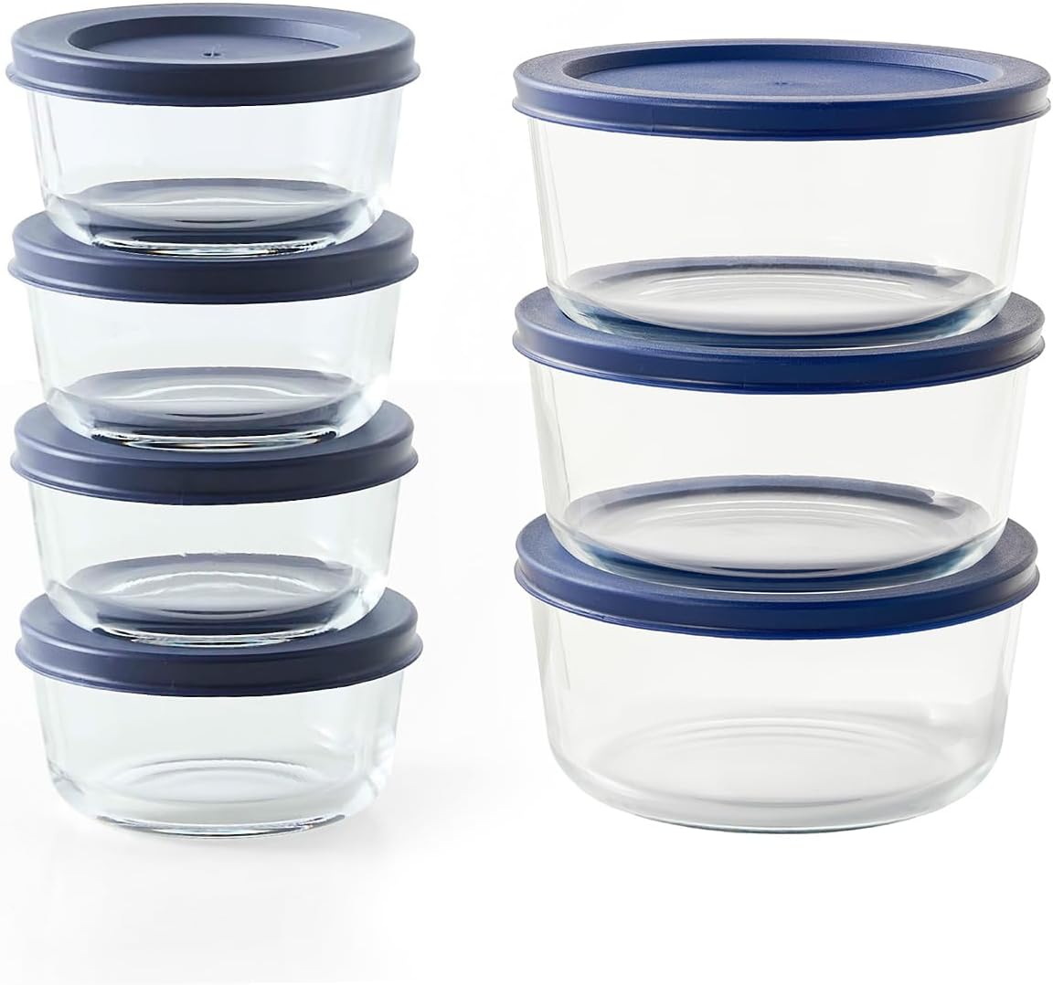 6-Piece Glass Food Storage Containers Set (3 Containers + 3 BPA-Free Lids) | 2-Cup, Leakproof | Microwave, Freezer, Oven & Dishwasher Safe | Ideal for Meal Prep & Pantry Organization, Pistachio