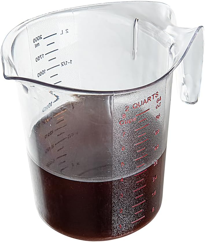 Restaurantware Plastic Measuring Cup - Chef 101 Measuring Jug with Dual Unit Markings, Dishwasher Safe - Clear Measuring Cup for Kitchen, Restaurants