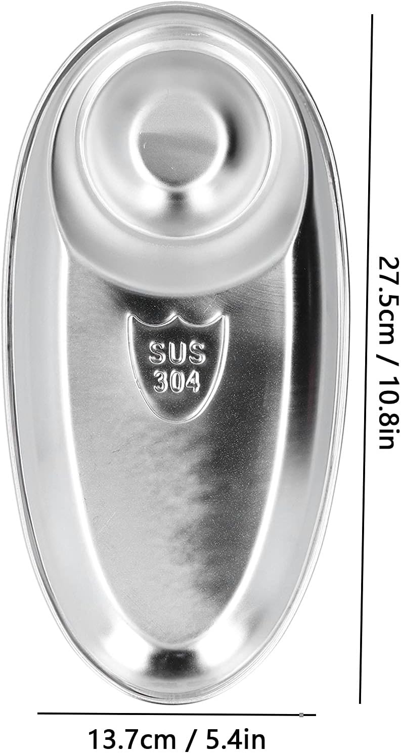 Tissting 304 Stainless Steel Chip Dip Platter Silver Oval Divided Spice Dish Snack Plate for Dip, Appetizers, Snacks, Veggies, Chips, Two Compartment Serving Tray,for Home Outdoor Camping(S-7.9in)