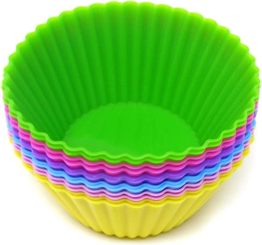 "Honbay 12PCS Silicone Square Reusable Cake Cup Sets Baking Cups Nonstick Liner Molds Cupcake Baking Molds for Making Muffin, Chocolate, Bread (70 x 70 x 32mm)"