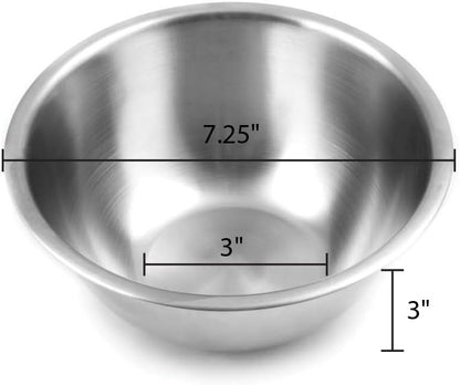 Fox Run Stainless Steel Small Mixing Bowl, 7.25 x 7.25 x 3.75 inches, Metallic