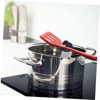 2pcs Stainless Steel Pot Clip Spoon Holder, Heat Resistant Kitchen Gadget