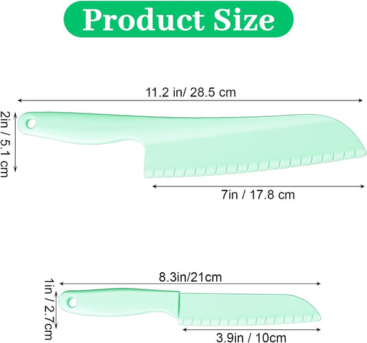 2 Pcs Plastic Lettuce Knife, Lettuce Knife to Prevent Browning Kitchen Cooking Plastic Serrated for Veggies, Salad, Fruit, Cake, Bread and More
