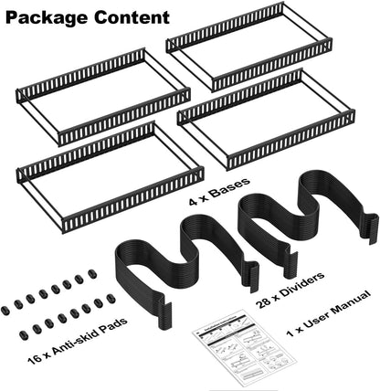 Housolution 2 Pack Pot and Pan Lid Organizer Holder Storage Rack, Black