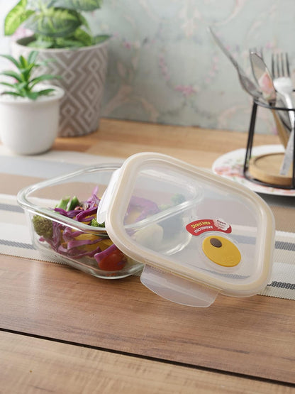 LOCK & LOCK Ovenglass Heat Resistant Glass Round Food Storage Container with Steam Vent, 32.12-oz / 4.02-cup