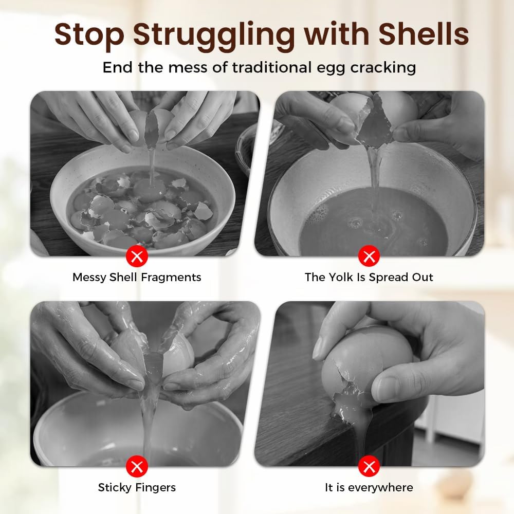 3 Pcs Egg Shell Opener, Portable Egg Separator Tool for Baking，Mix
