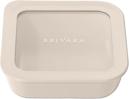 Ceramic Coated Glass Food Storage Container | No PTFE, PFOA, PFAS, and BPA | Reusable Non Toxic Meal Prep Container with Glass Lid | Easy To Store | 3 Cup Rectangle [Onyx]