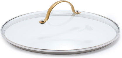 GreenPan 8" Tempered Glass Lid for Pots and Pans Cookware, Gold-Tone Handle with Matte Finish, Dishwasher and Oven Safe