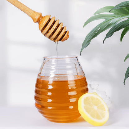 Beech Wooden Honey Dipper Sticks Set of 2, 7.1 Inch Wooden Honey Spoons for Honey Jar, Perfect Honey Stirring Tool, Unique Honey Sticks for Tea, Kitchen and Wedding Favors