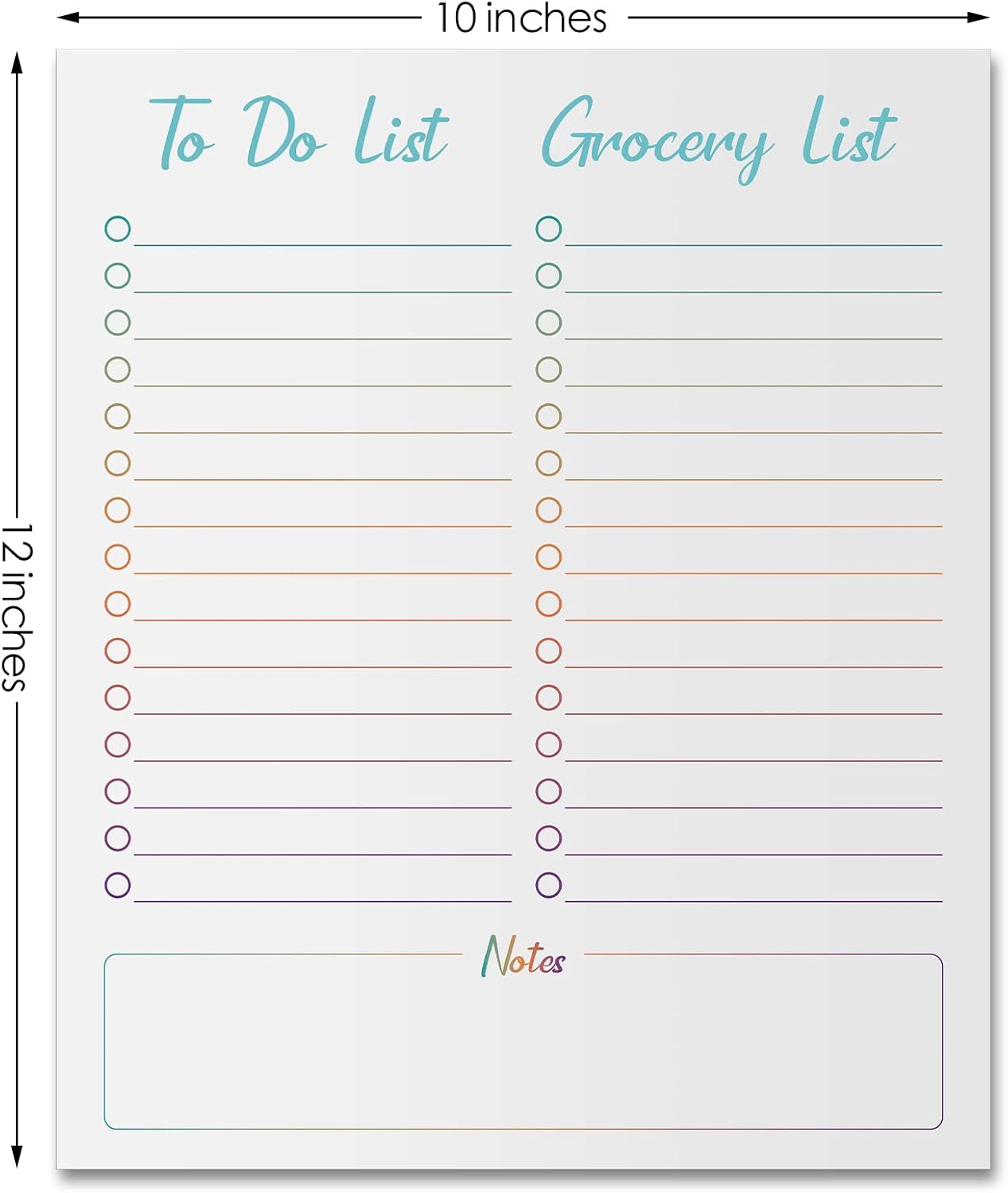 Gueevin 2 Pcs Magnetic Dry Erase Grocery List for Fridge 10" x 12" Magnet White Board Sheet with 8 Whiteboard Markers 2 Eraser Reusable for Refrigerator Kitchen Locker Cabinet Door(Black Line)