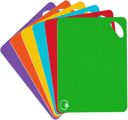 Heavy Duty Grip Flexible Cutting Board, Plasitc Cutting Board Mats Set Better Use for Kitchen RV Bar BBQ, Thicker Chopping Board (1.2mm), BPA Free (Multi-color: Set of 4)