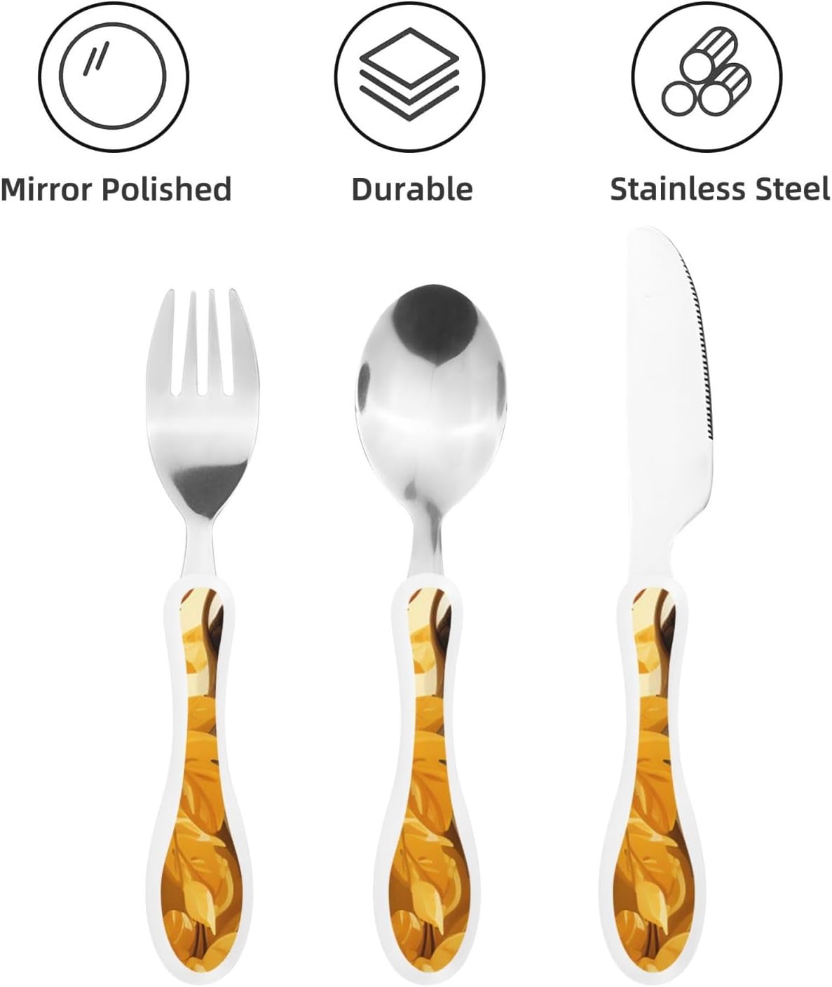 3-Piece Kids Silverware Set With Storage Case, Stainless Steel Reusable Children Safe Knife Spoon Fork Set Cute Kittens Children Flatware Set For Kids Lunch Box