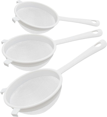 Fine Mesh Strainer Set, Plastic Nylon Sieve Colander for Kefir