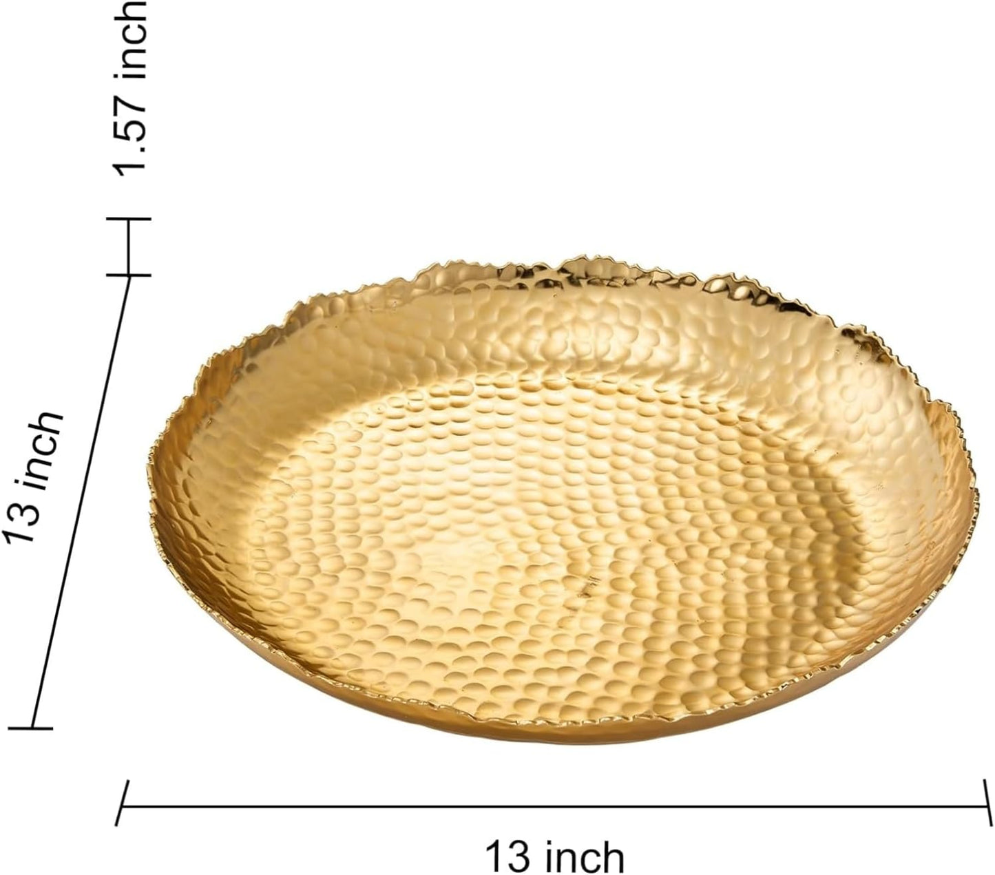 Cluster of 10 Round Serving Bowls Gold Clusters Decorative Elegant Snack Tray for Olives, Chip & Dip, Nuts, Appetizers & Entertaining Strong Brass & Enamel Home Decor Gifts, Parties & Weddings 20.5"
