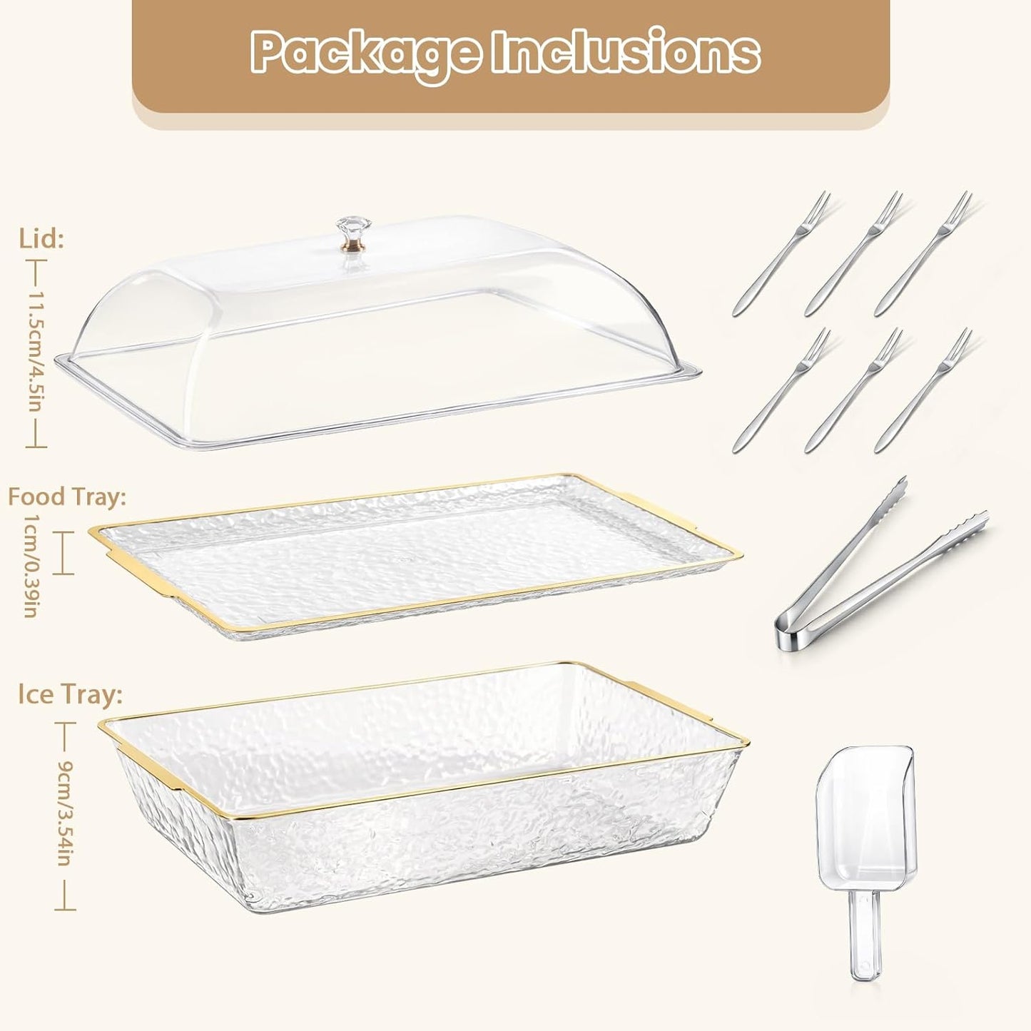 Chilled Serving Tray Charcuterie Board with Lid, Chilled Serving Trays for Parties, Perfect for Charcuterie, Seafood, Fruits and Shrimp Cocktail