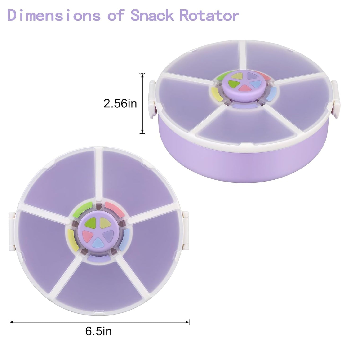 Pawtong Snack Rotator Container Reusable Snack Box with 5 Compartment Dispenser and Lid, Color Matching Opening Lid, BPA and PVC Free, for Home, School, Travel (1 Pack- Pink)