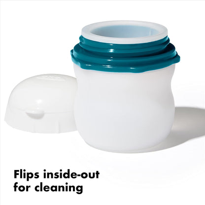 OXO Good Grips Prep & Go Snack & Dip Container, Snack Fuss-Free on the Move, Leakproof Reusable Small Meal Food Storage and Lid, Food Containers with Lids, Snack Organizer, 1.6 Cups/0.4 L