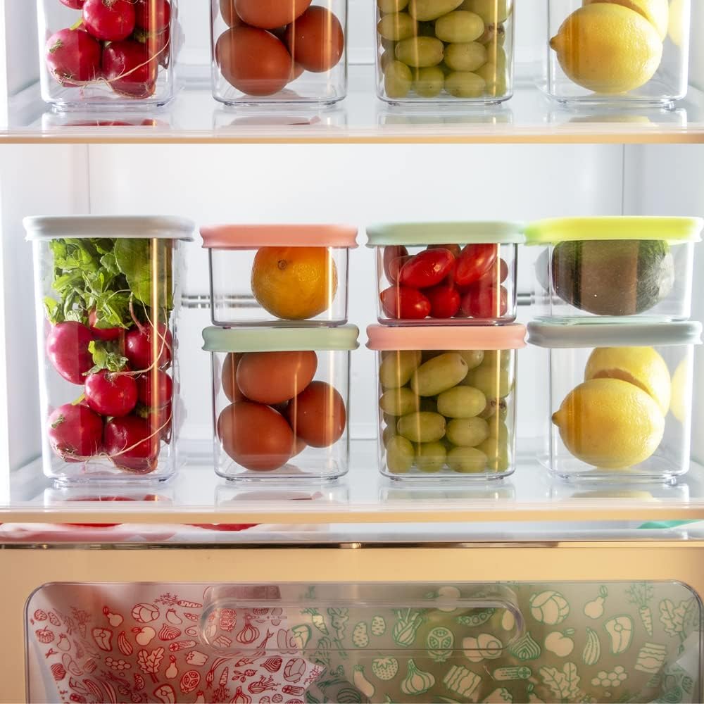 PrepCube Food Storge Continer with Silicon Lid Airtight -3PC Set, BPA-Free, Stackable Freezer Storge, Leftovers Storge, Prep Meal Storge, Kitchen and Pantry Organization Leakproof