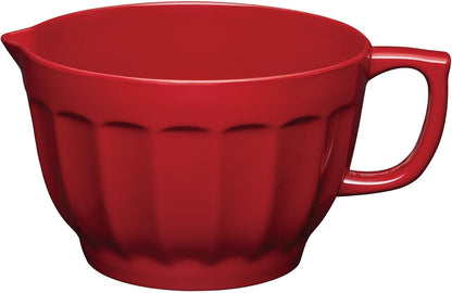 UP 4.3 Quart Latte Style Melamine Batter Bowl with Pour Spout and Handle, Professional Mixing Bowl with Non-Slip Base, Ideal for Pancake and Cake Batter, 11.5 x 8.75 Inch, Mint Blue