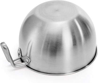3 Pieces 304 Stainless Steel Mixing Bowls, 1.3/2.1/2.6 Quart Mixing Bowl Set with Handle, Pour Spouts & Measurement Marks, Metal Nesting Bowls with Silicone Spatula for Baking Cooking
