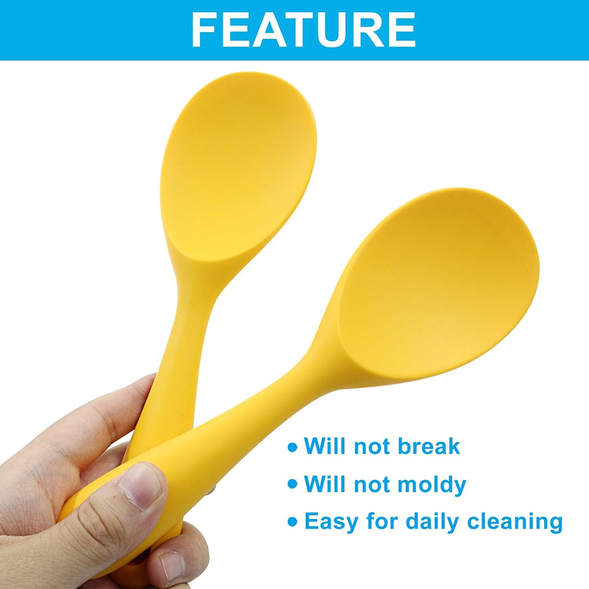 2Pcs Silicone Rice Paddle, Gray