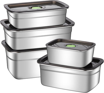 GIUOIDUO stainless steelFood Storage Containers setsstorage box with lidfreezer FrozenKitchen tray with lidOven plateSide dish plate Freezer & Dishwasher Safe